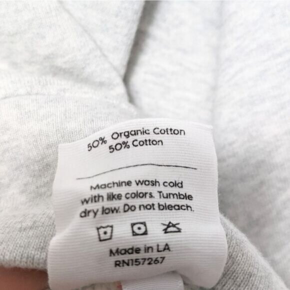 MATE THE LABEL Fleece Raw Neck Cropped Sweatshirt  Heather Grey XL - Picture 8 of 9